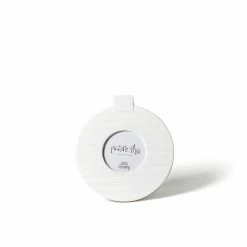 Coton Colors White Medium Stripe Mini Round Frame