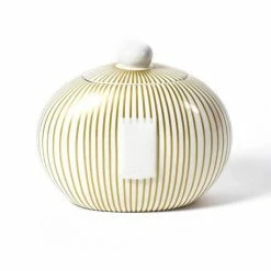 Coton Colors Happy Everything By Coton Colors Happy Everything Gold Stripe Big Cookie Jar